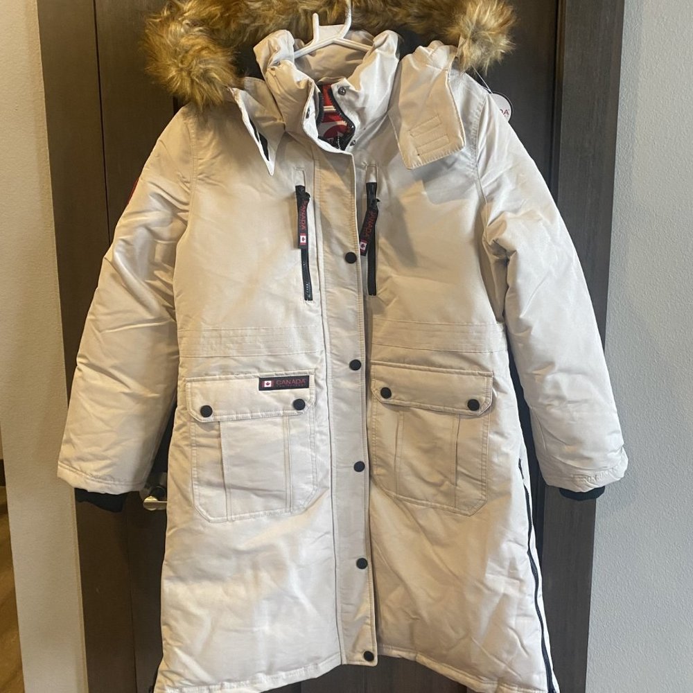 New with Tags! CANADA WEATHER GEAR Sand & Tan Classic Longline Parka Size Large